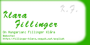 klara fillinger business card